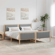 Bedframe 180x200 cm massief grenenhout bruin lichtgrijs