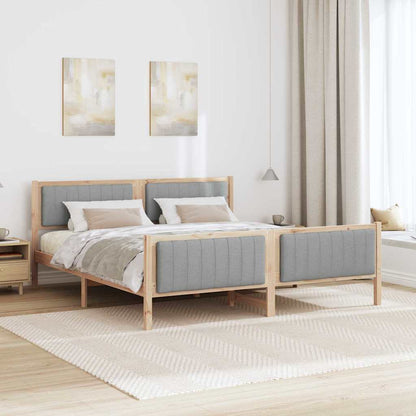 Bedframe Bruin en lichtgrijs 180 x 200 cm Massief grenenhout