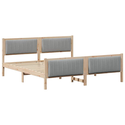 Bedframe Bruin en lichtgrijs 180 x 200 cm Massief grenenhout