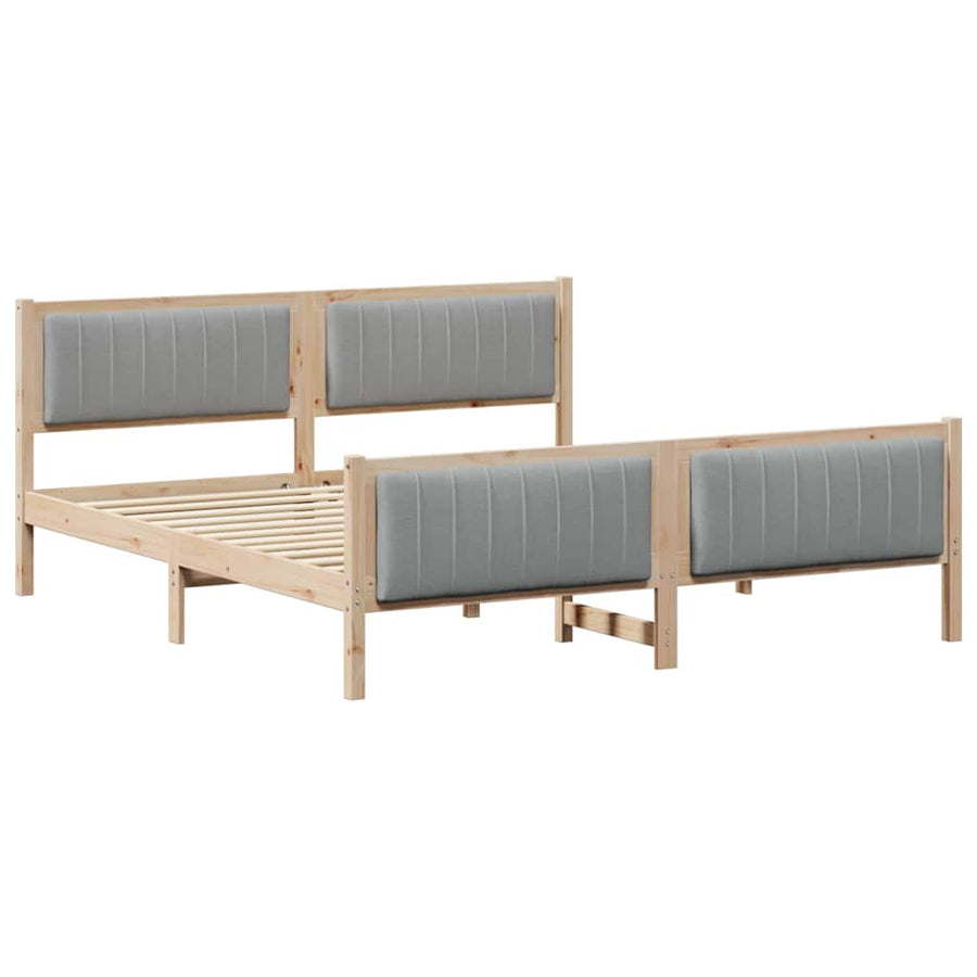 Bedframe Bruin en lichtgrijs 180 x 200 cm Massief grenenhout