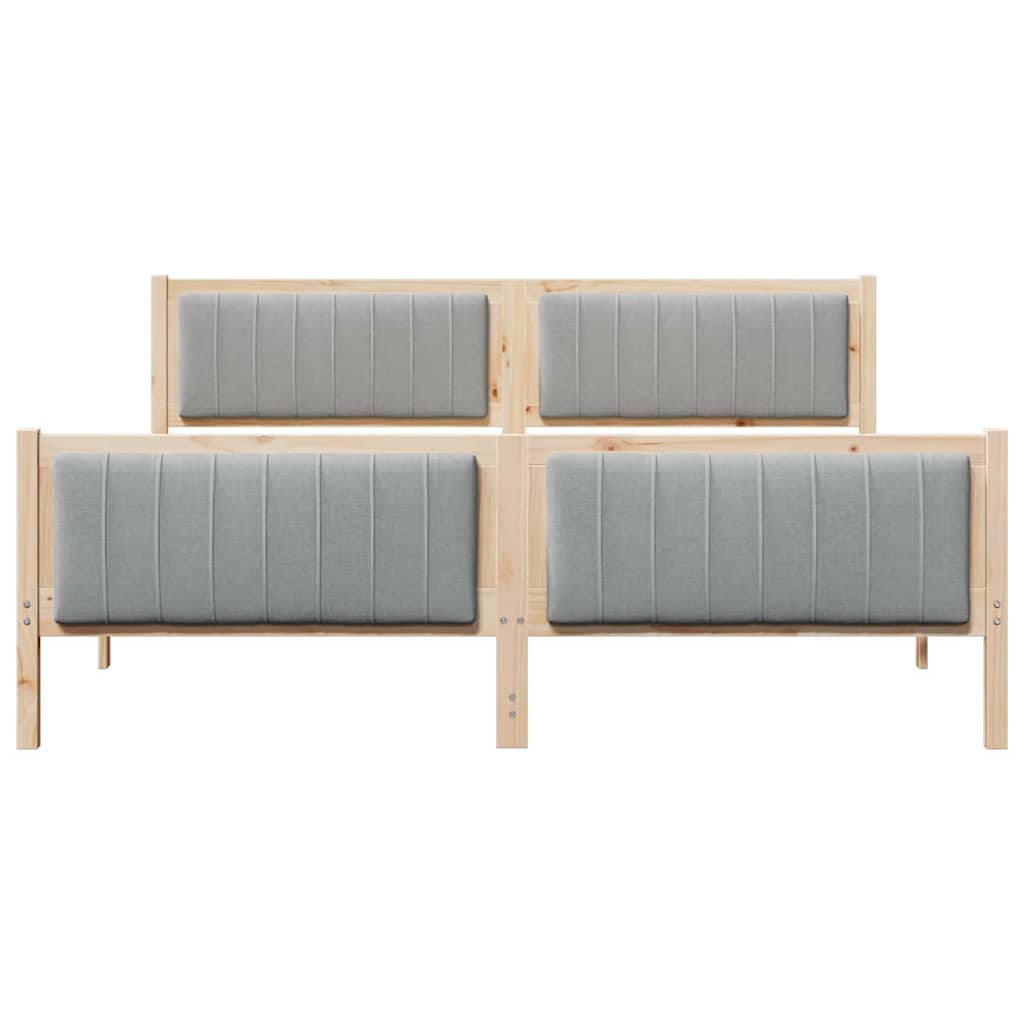 Bedframe Bruin en lichtgrijs 180 x 200 cm Massief grenenhout