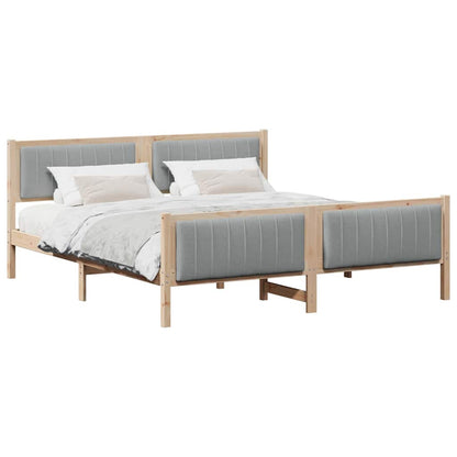 Bedframe Bruin en lichtgrijs 180 x 200 cm Massief grenenhout