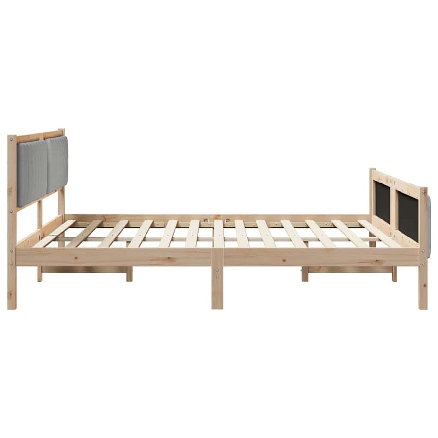 Bedframe Bruin en lichtgrijs 180 x 200 cm Massief grenenhout