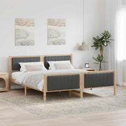 Bedframe 180x200 cm massief grenenhout bruin donkergrijs