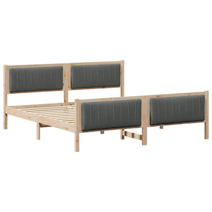 Bedframe Bruin en donkergrijs 180 x 200 cm Massief grenenhout