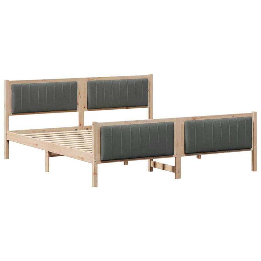 Bedframe Bruin en donkergrijs 180 x 200 cm Massief grenenhout