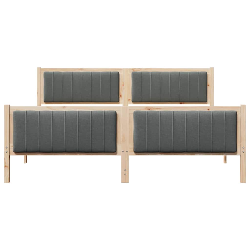 Bedframe Bruin en donkergrijs 180 x 200 cm Massief grenenhout