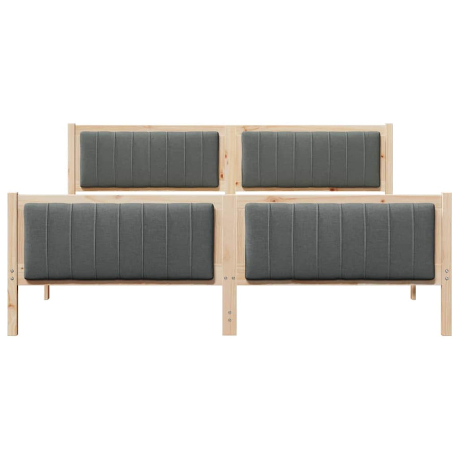 Bedframe Bruin en donkergrijs 180 x 200 cm Massief grenenhout