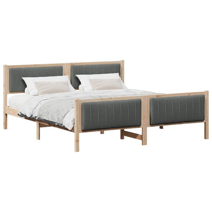 Bedframe Bruin en donkergrijs 180 x 200 cm Massief grenenhout
