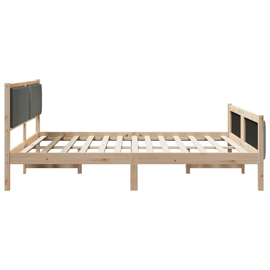 Bedframe Bruin en donkergrijs 180 x 200 cm Massief grenenhout