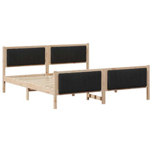 Bedframe Bruin en zwart 180 x 200 cm Massief grenenhout