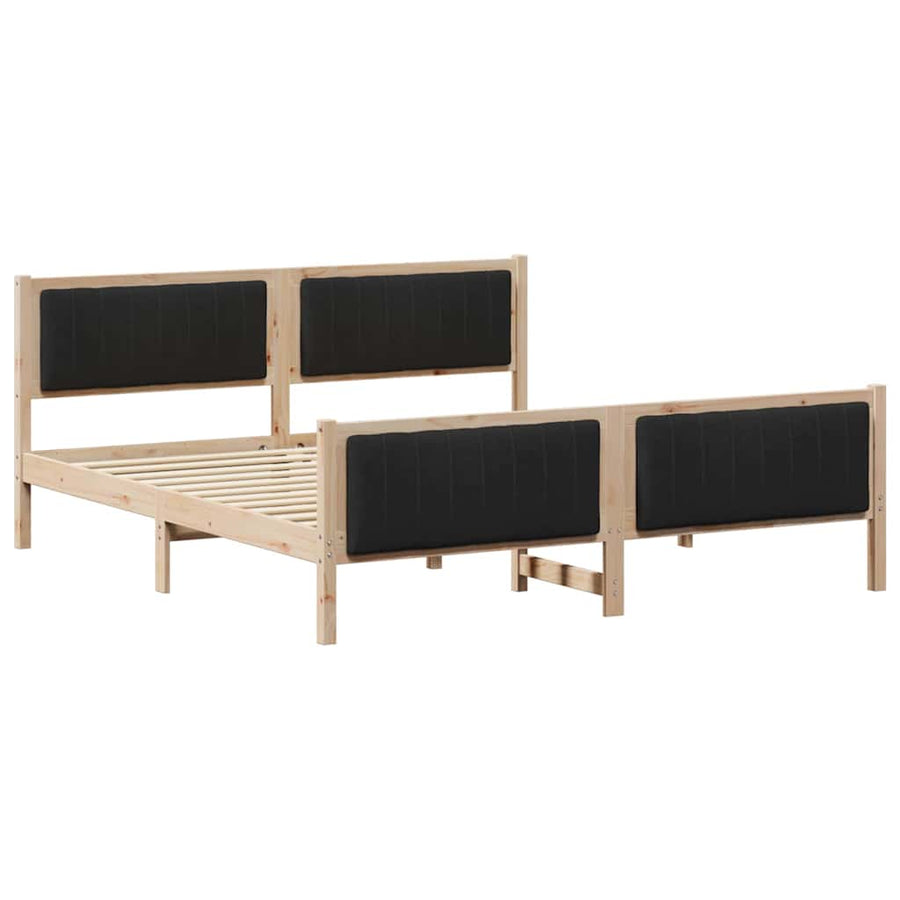 Bedframe Bruin en zwart 180 x 200 cm Massief grenenhout