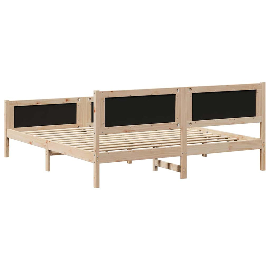 Bedframe Bruin en zwart 180 x 200 cm Massief grenenhout