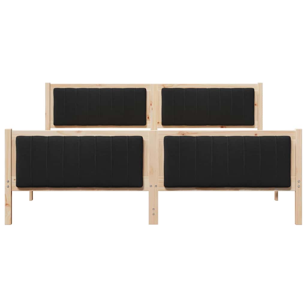 Bedframe Bruin en zwart 180 x 200 cm Massief grenenhout