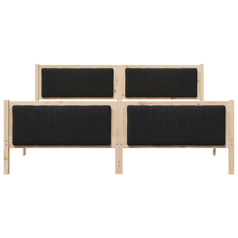 Bedframe Bruin en zwart 180 x 200 cm Massief grenenhout