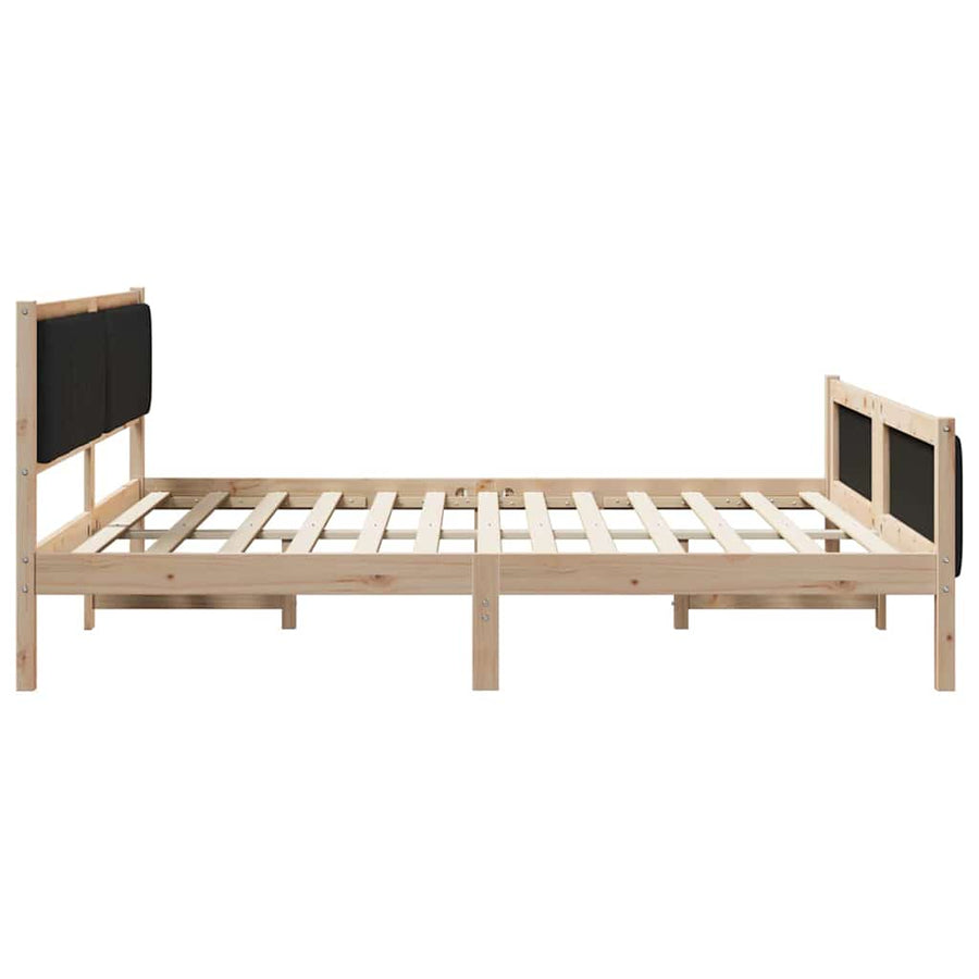 Bedframe Bruin en zwart 180 x 200 cm Massief grenenhout