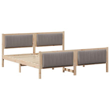 Bedframe Bruin en taupe 180 x 200 cm Massief grenenhout