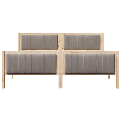 Bedframe Bruin en taupe 180 x 200 cm Massief grenenhout