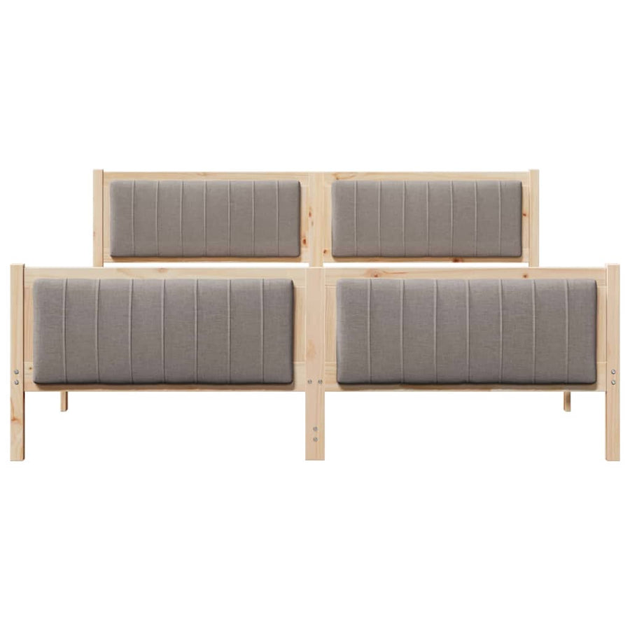 Bedframe Bruin en taupe 180 x 200 cm Massief grenenhout