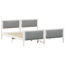 Bedframe Wit en lichtgrijs 180 x 200 cm Massief grenenhout