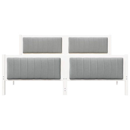 Bedframe Wit en lichtgrijs 180 x 200 cm Massief grenenhout