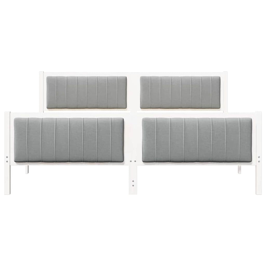 Bedframe Wit en lichtgrijs 180 x 200 cm Massief grenenhout