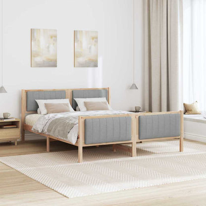 Bedframe Bruin en lichtgrijs 160 x 200 cm Massief grenenhout