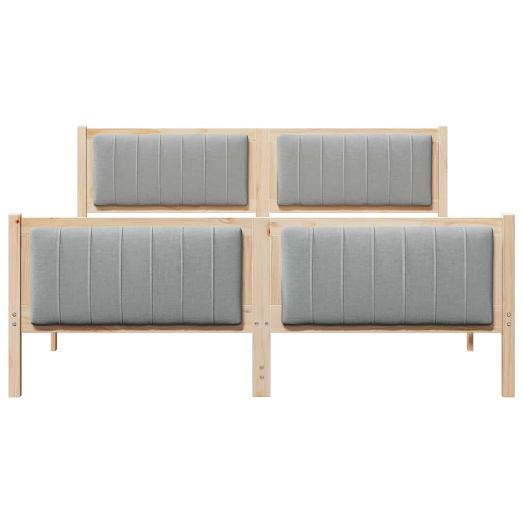 Bedframe Bruin en lichtgrijs 160 x 200 cm Massief grenenhout