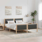 Bedframe 160x200 cm massief grenenhout bruin donkergrijs