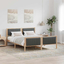 Bedframe Bruin en donkergrijs 160 x 200 cm Massief grenenhout