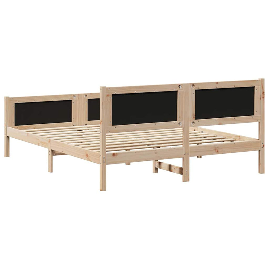 Bedframe Bruin en donkergrijs 160 x 200 cm Massief grenenhout