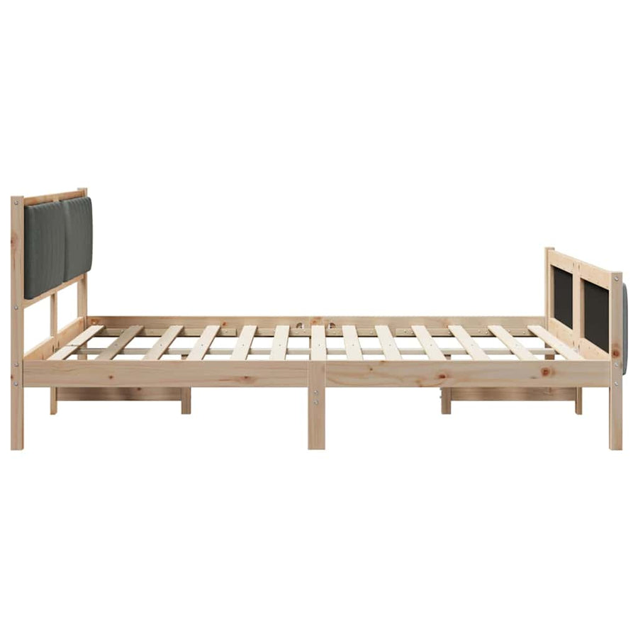 Bedframe Bruin en donkergrijs 160 x 200 cm Massief grenenhout