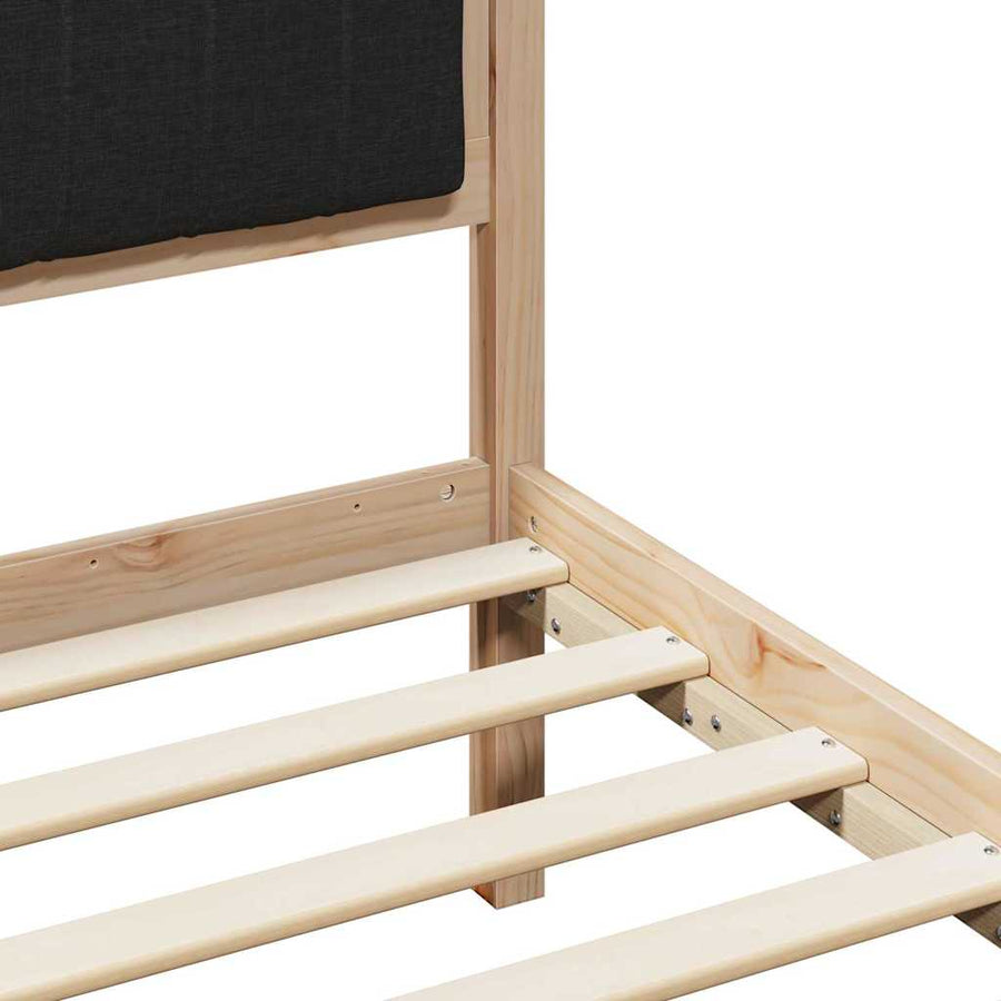 Bedframe Bruin en zwart 160 x 200 cm Massief grenenhout