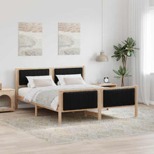 Bedframe Bruin en zwart 160 x 200 cm Massief grenenhout