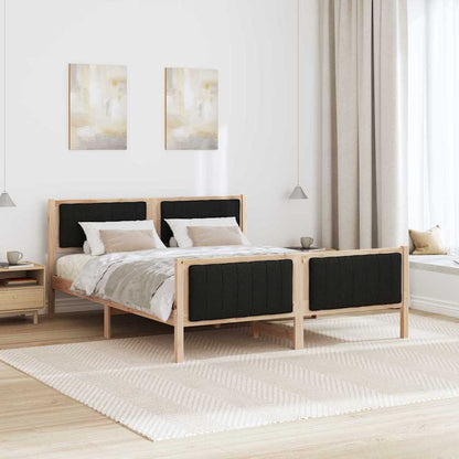 Bedframe Bruin en zwart 160 x 200 cm Massief grenenhout