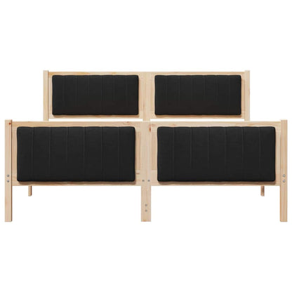 Bedframe Bruin en zwart 160 x 200 cm Massief grenenhout