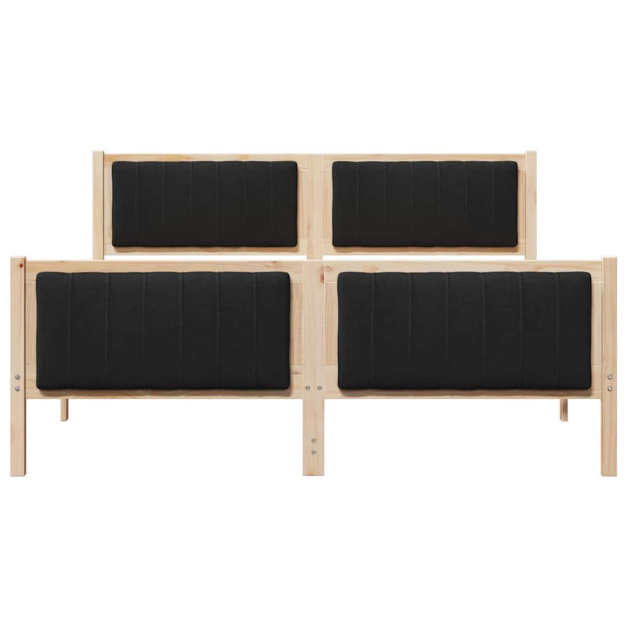 Bedframe Bruin en zwart 160 x 200 cm Massief grenenhout