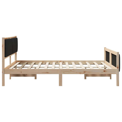 Bedframe Bruin en zwart 160 x 200 cm Massief grenenhout
