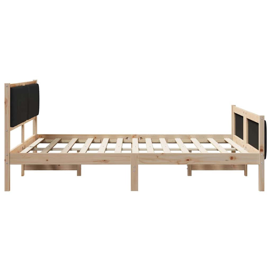 Bedframe Bruin en zwart 160 x 200 cm Massief grenenhout