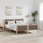 Bedframe massief grenenhout 160x200 cm bruin taupe