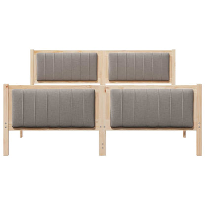 Bedframe Bruin en taupe 160 x 200 cm Massief grenenhout