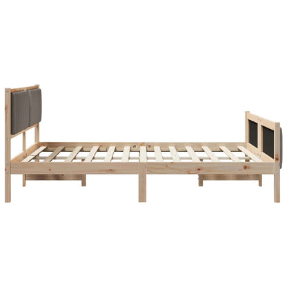 Bedframe Bruin en taupe 160 x 200 cm Massief grenenhout