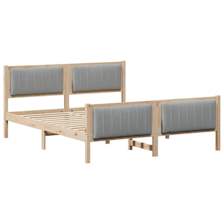 Bedframe Bruin en lichtgrijs 150 x 200 cm Massief grenenhout