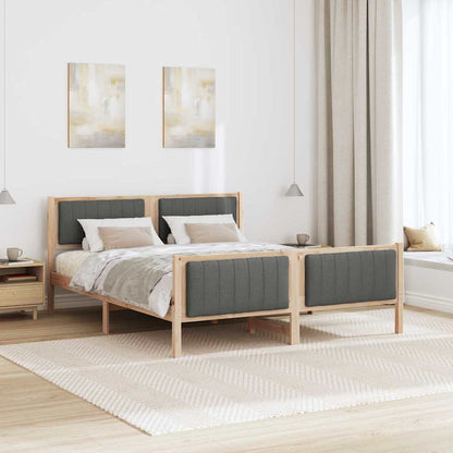 Bedframe Bruin en donkergrijs 150 x 200 cm Massief grenenhout
