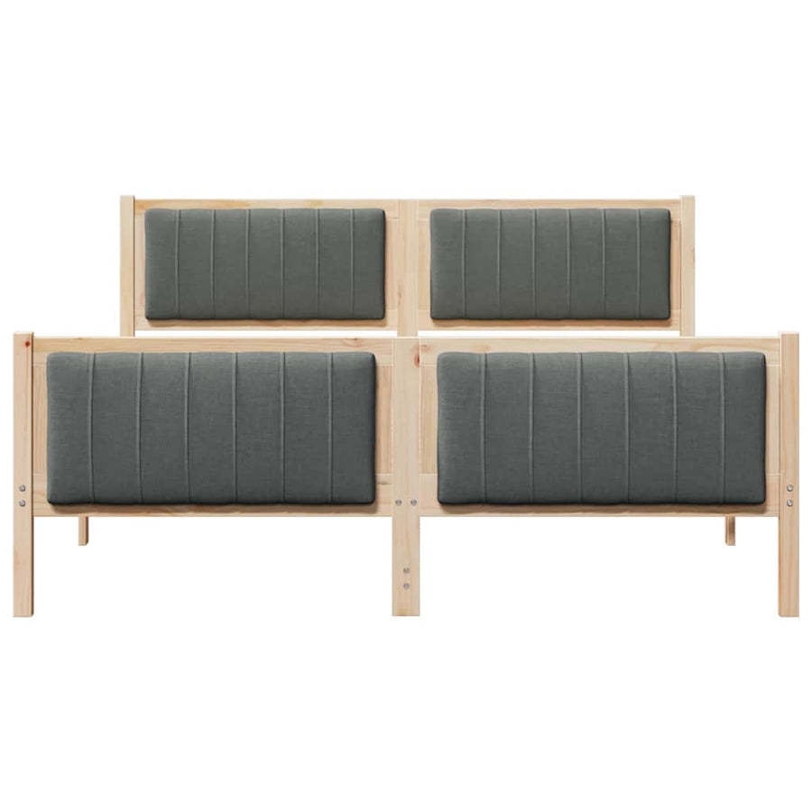 Bedframe Bruin en donkergrijs 150 x 200 cm Massief grenenhout