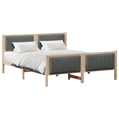 Bedframe Bruin en donkergrijs 150 x 200 cm Massief grenenhout