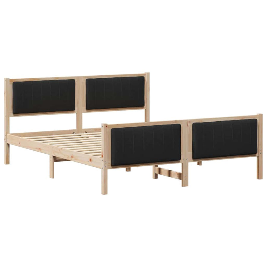 Bedframe Bruin en zwart 150 x 200 cm Massief grenenhout