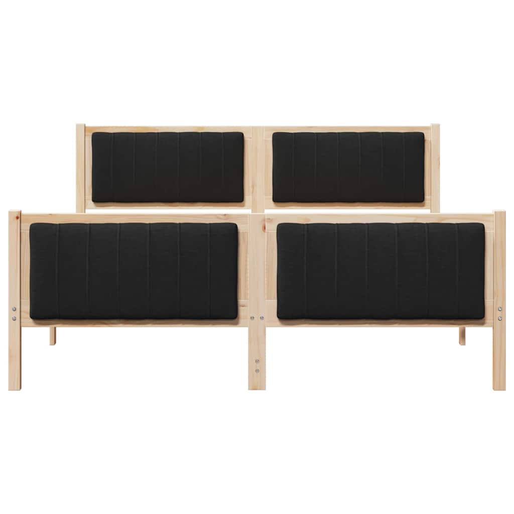 Bedframe Bruin en zwart 150 x 200 cm Massief grenenhout