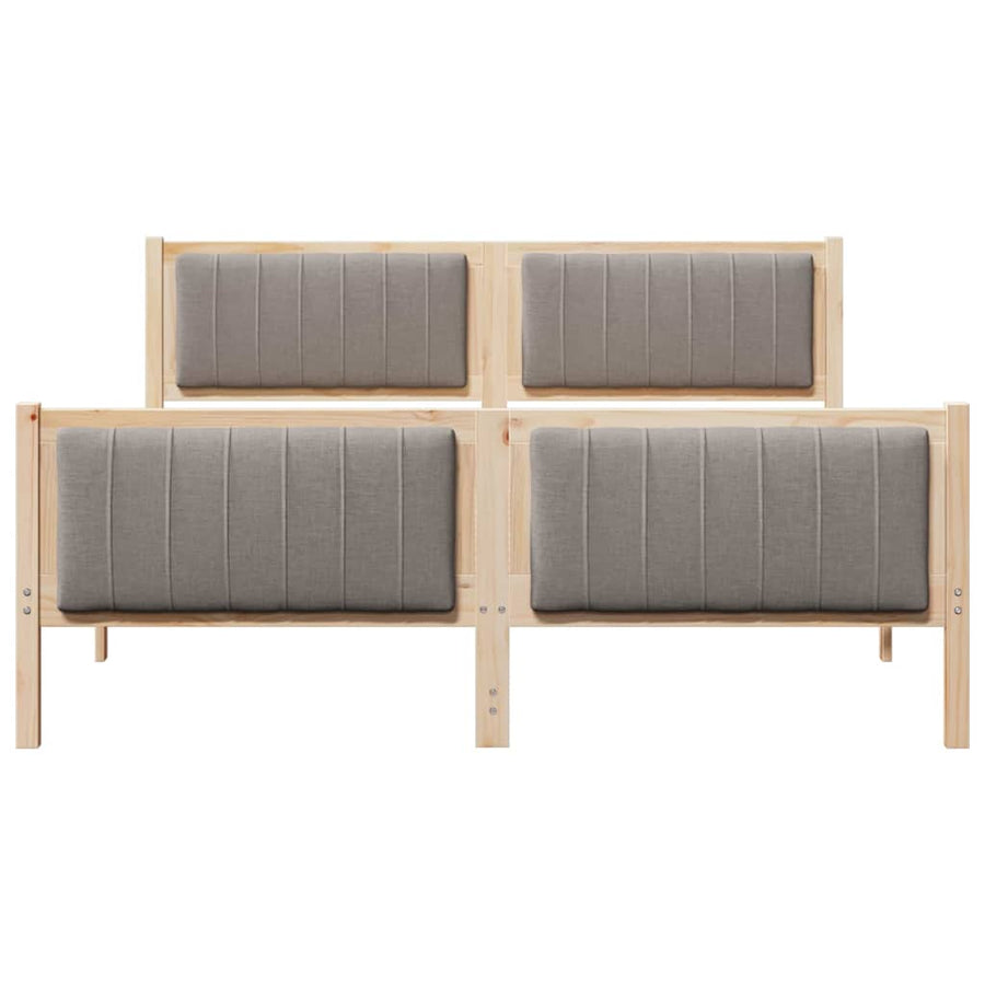 Bedframe Bruin en taupe 150 x 200 cm Massief grenenhout