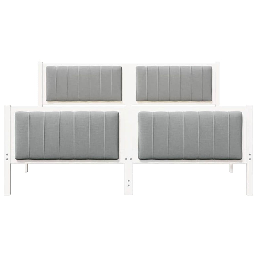 Bedframe Wit en lichtgrijs 150 x 200 cm Massief grenenhout